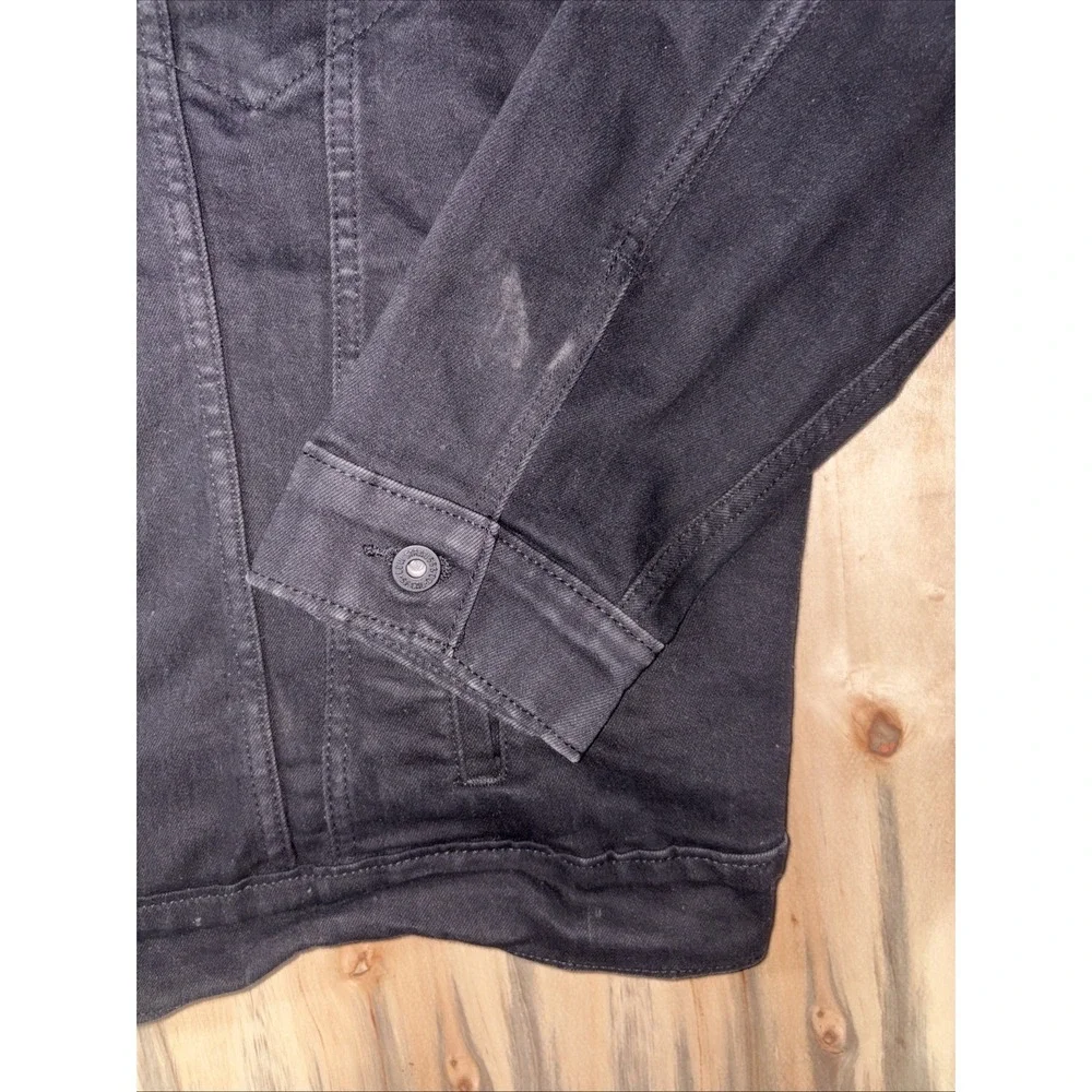 Levis Trucker Jacket Mens 2XL Faded Black Denim Stretch Unlined